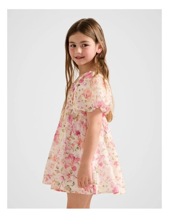 Juliana Girls Puff Sleeve Dress in Floral image 3