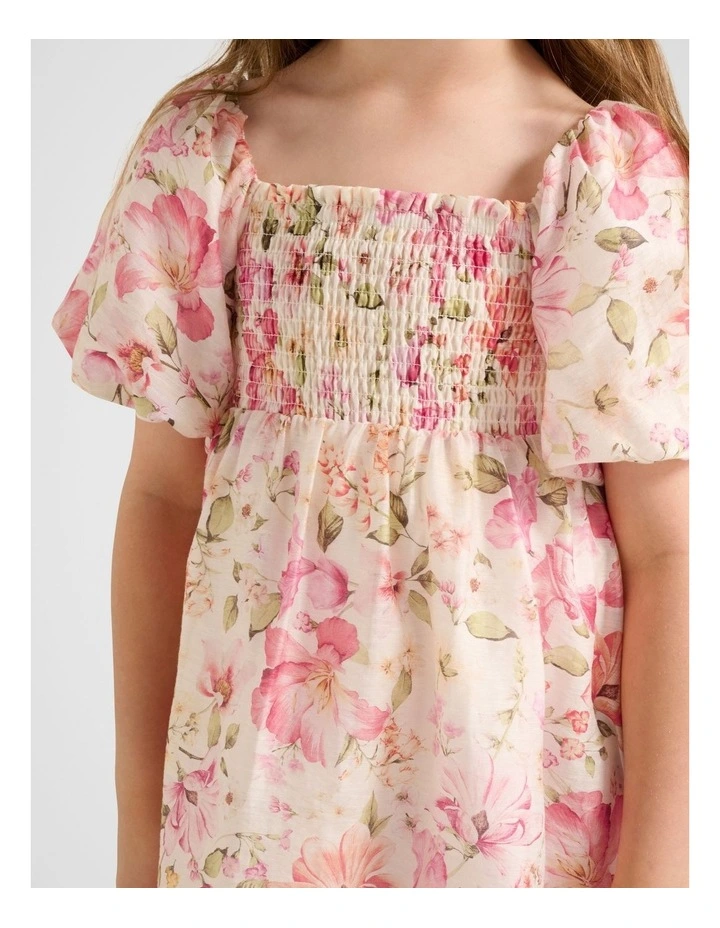 Juliana Girls Puff Sleeve Dress in Floral image 4