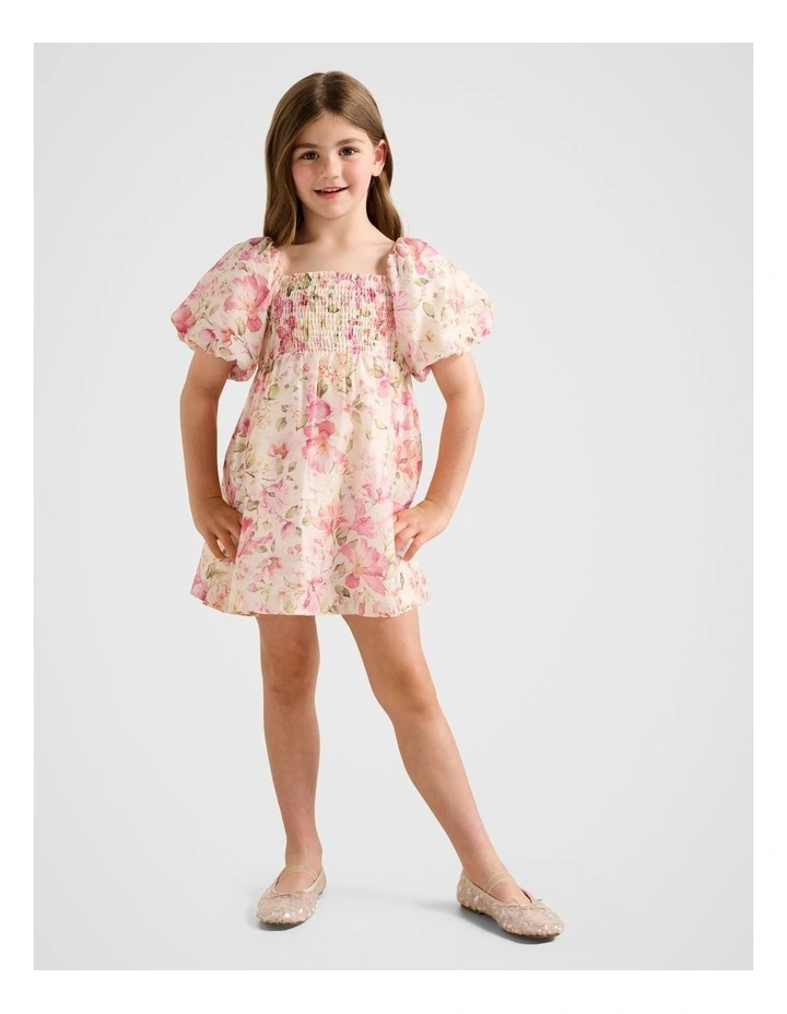 Juliana Girls Puff Sleeve Dress in Floral image 5