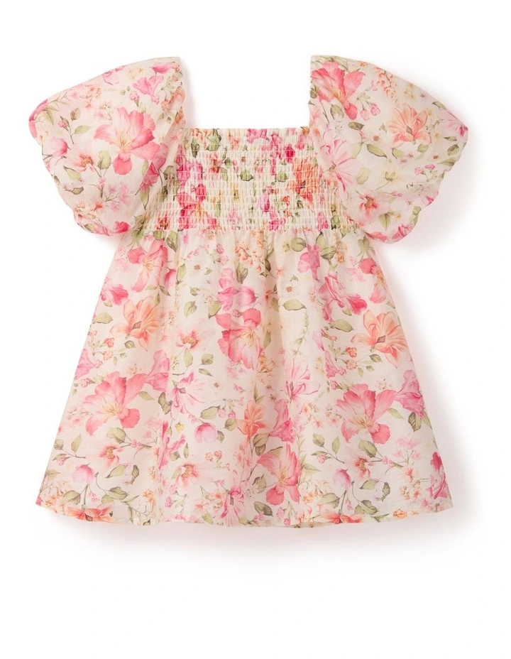 Juliana Girls Puff Sleeve Dress in Floral image 6