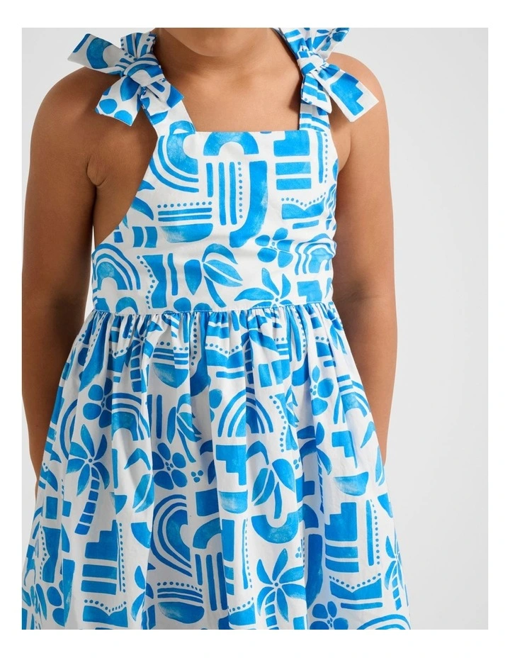 Lila Criss-Cross Pinafore Girls Dress in Multi image 4