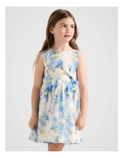 Josie Girls Open Back Mini Dress in Floral