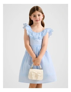 Macie Petal Collar Dress in Blue