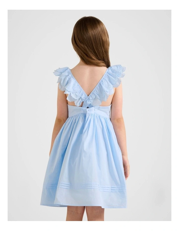 Macie Petal Collar Dress in Blue image 2