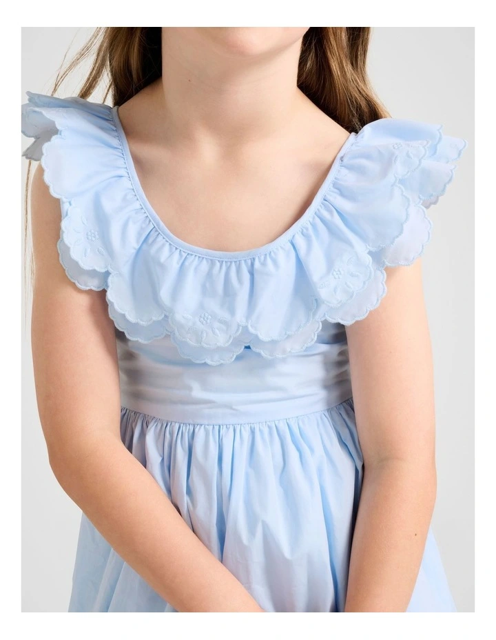 Macie Petal Collar Dress in Blue image 4