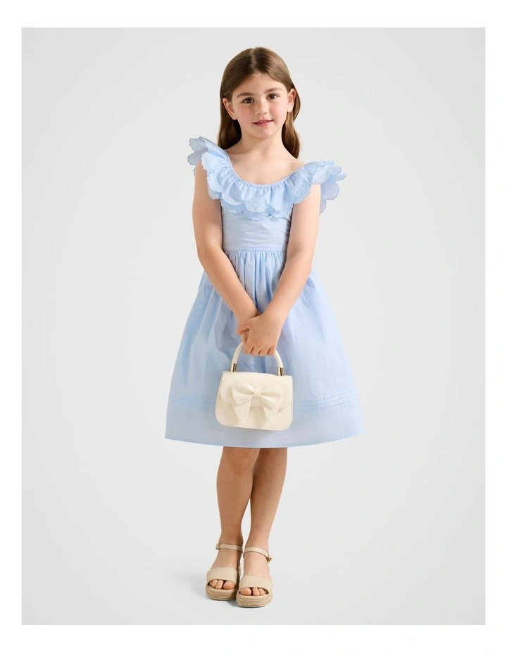 Macie Petal Collar Dress in Blue image 6
