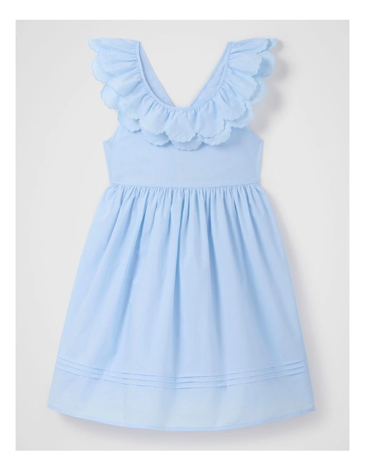 Macie Petal Collar Dress in Blue image 7