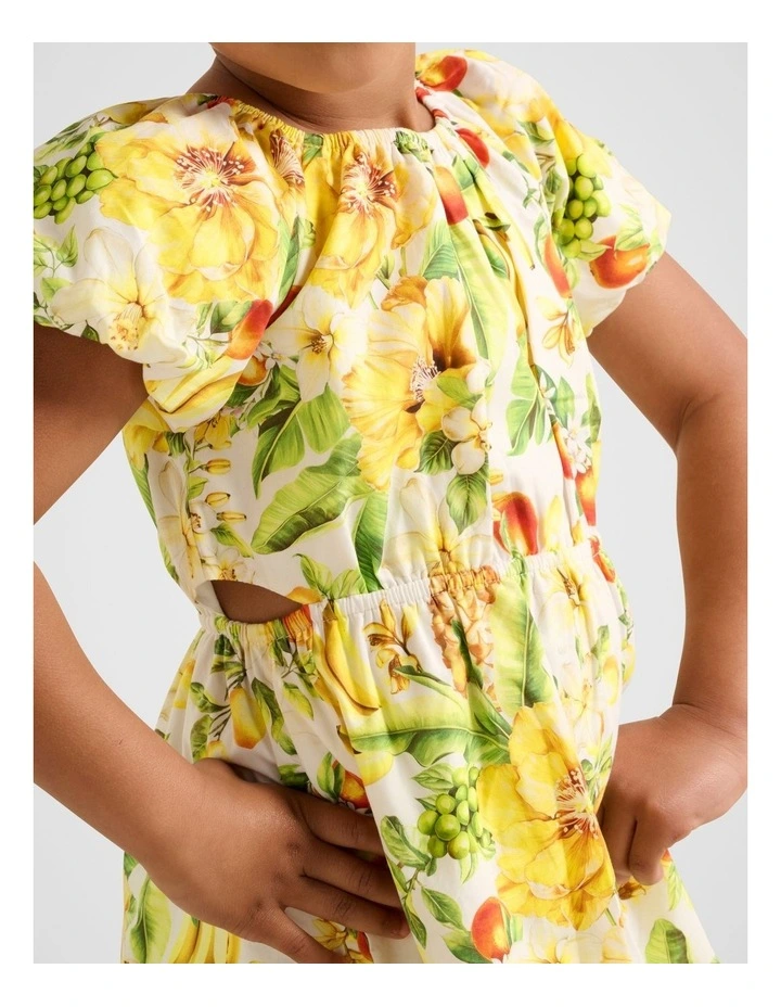 Belle Cut-Out Girls Dress in Multi image 4