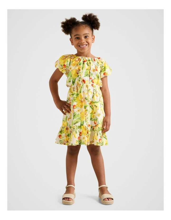 Belle Cut-Out Girls Dress in Multi image 5