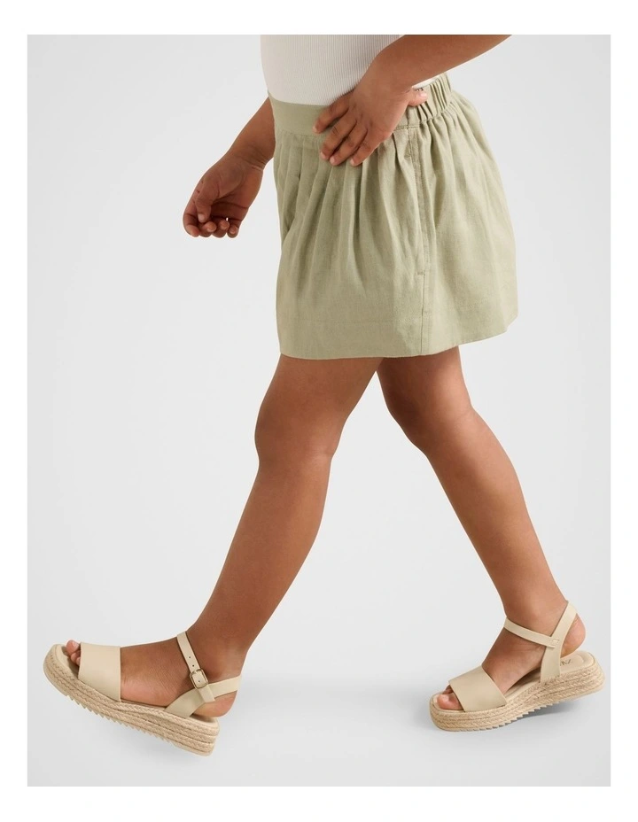 Eveline Pleated Girls Shorts in Green image 3