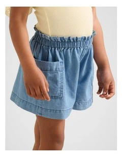 Maeve Chambray Girls Shorts in Blue