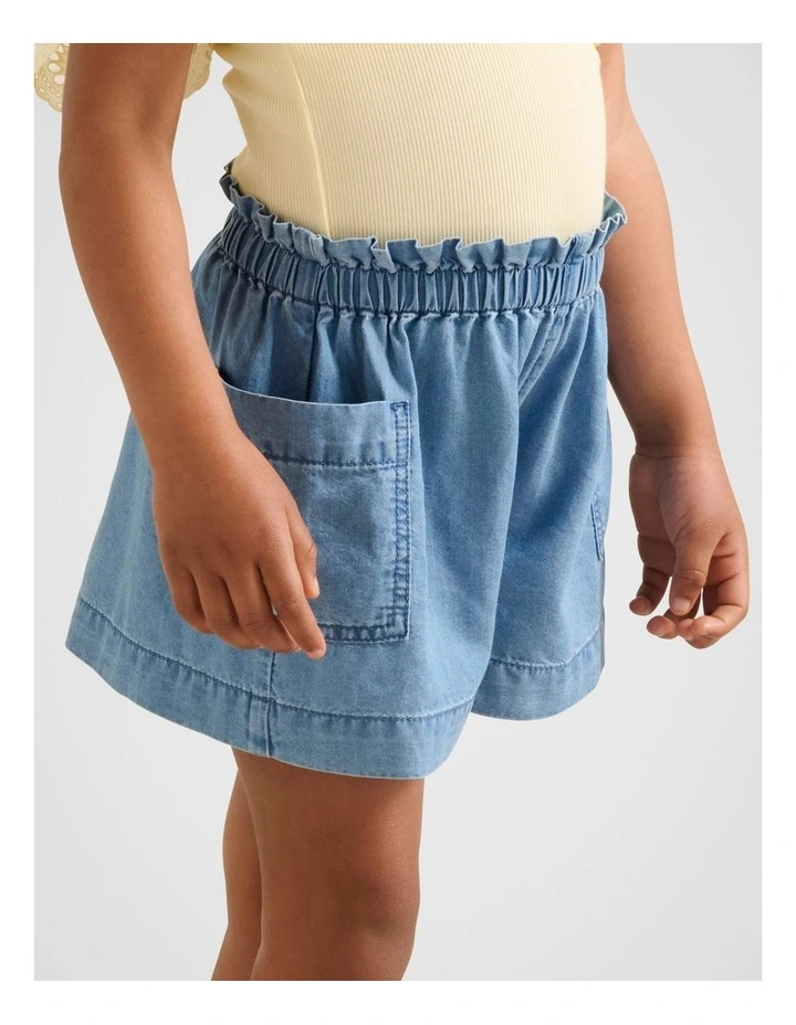 Maeve Chambray Girls Shorts in Blue image 1