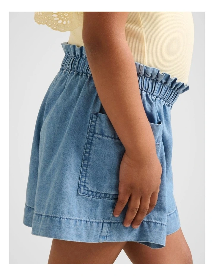 Maeve Chambray Girls Shorts in Blue image 3