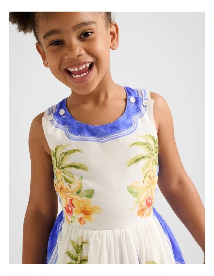 Piper Girls Criss-Cross Back Dress in Multi Print image 4