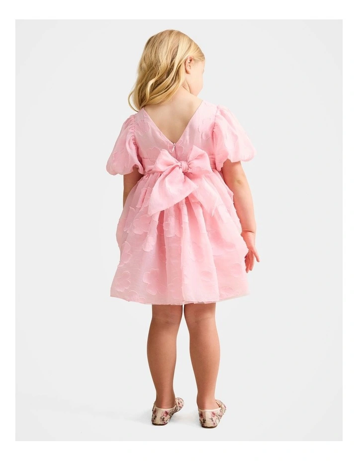 Elle Organza Bow Dress in Pink image 2