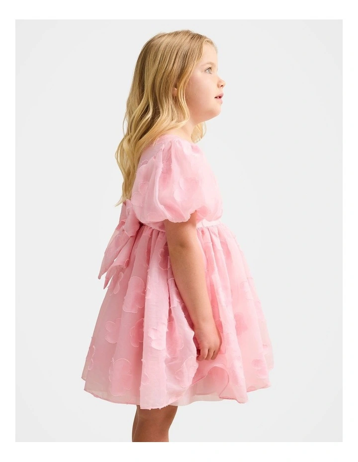 Elle Organza Bow Dress in Pink image 3
