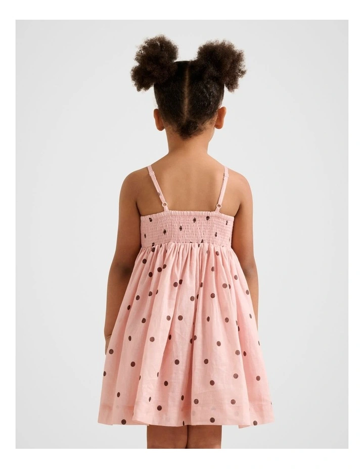 Helena Bow Dress in Pink image 2