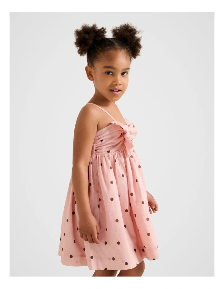 Helena Bow Dress in Pink image 3