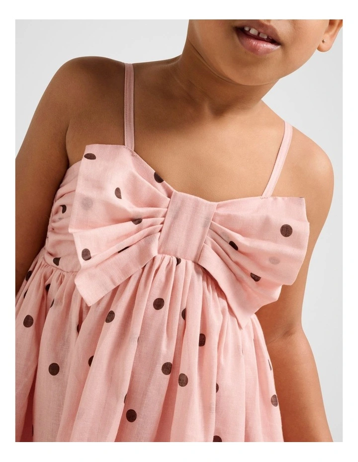 Helena Bow Dress in Pink image 4