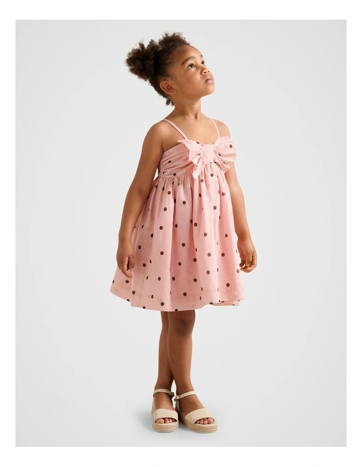 Helena Bow Dress in Pink image 5
