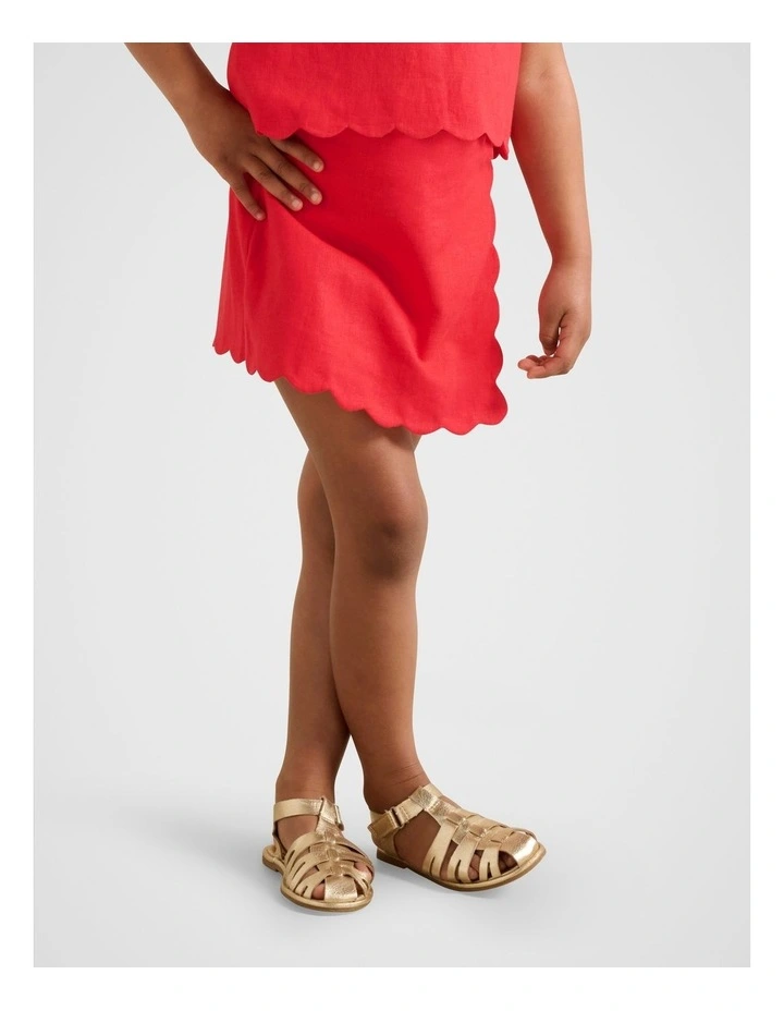 Aria Scalloped Skort in Red image 1