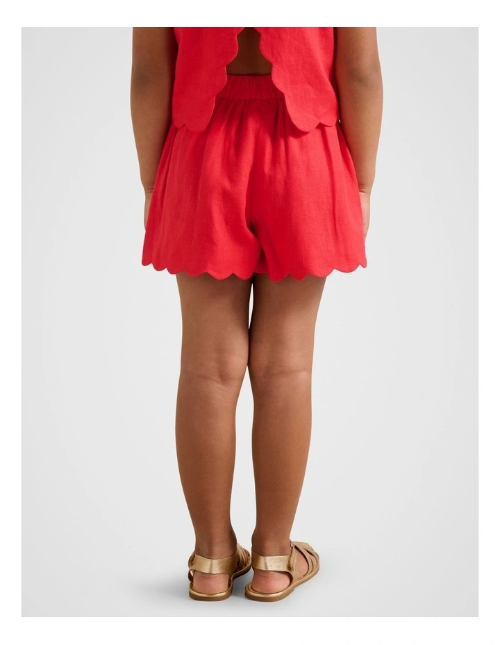 Aria Scalloped Skort in Red image 2