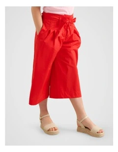 Carly Cropped Pant in Red