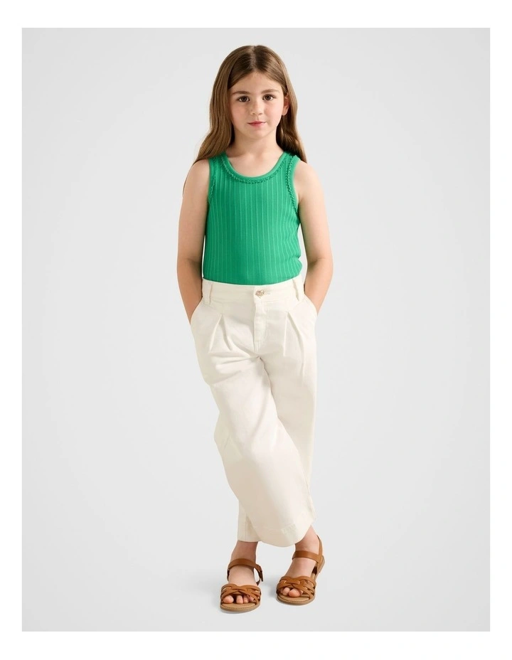 Tessa Ribbed Tank Top in Green image 5