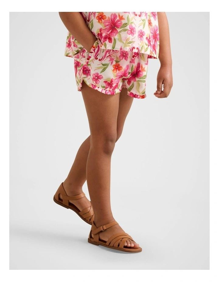 Hazel Ruffle Paperbag Shorts in Multi image 1