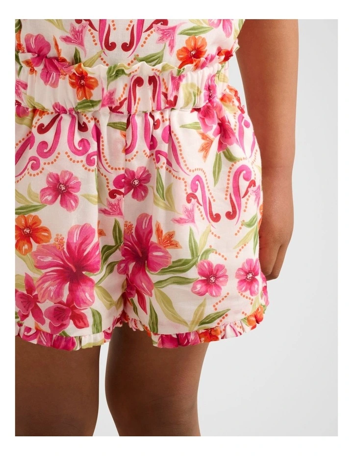 Hazel Ruffle Paperbag Shorts in Multi image 4