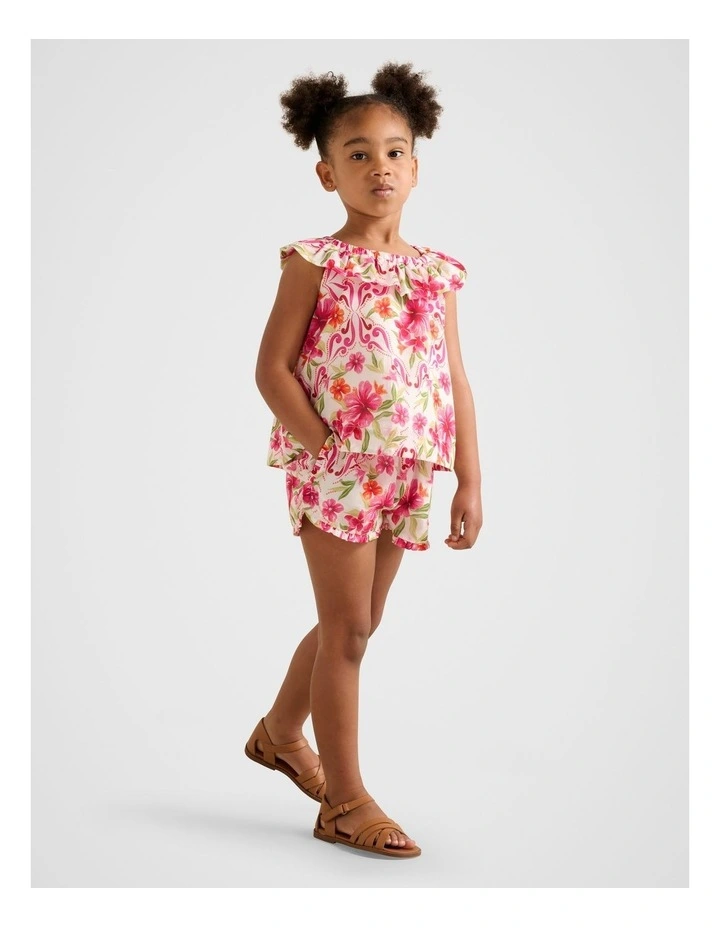 Hazel Ruffle Paperbag Shorts in Multi image 5