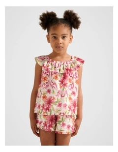 Pia Ruffled Babydoll Top in Pink