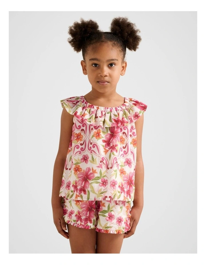 Pia Ruffled Babydoll Top in Pink image 1