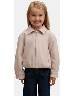 Alexia Girls Top Collared Jacket in Beige