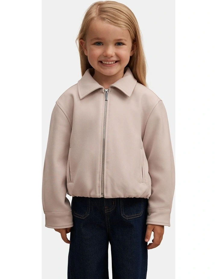 Alexia Girls Top Collared Jacket in Beige image 1
