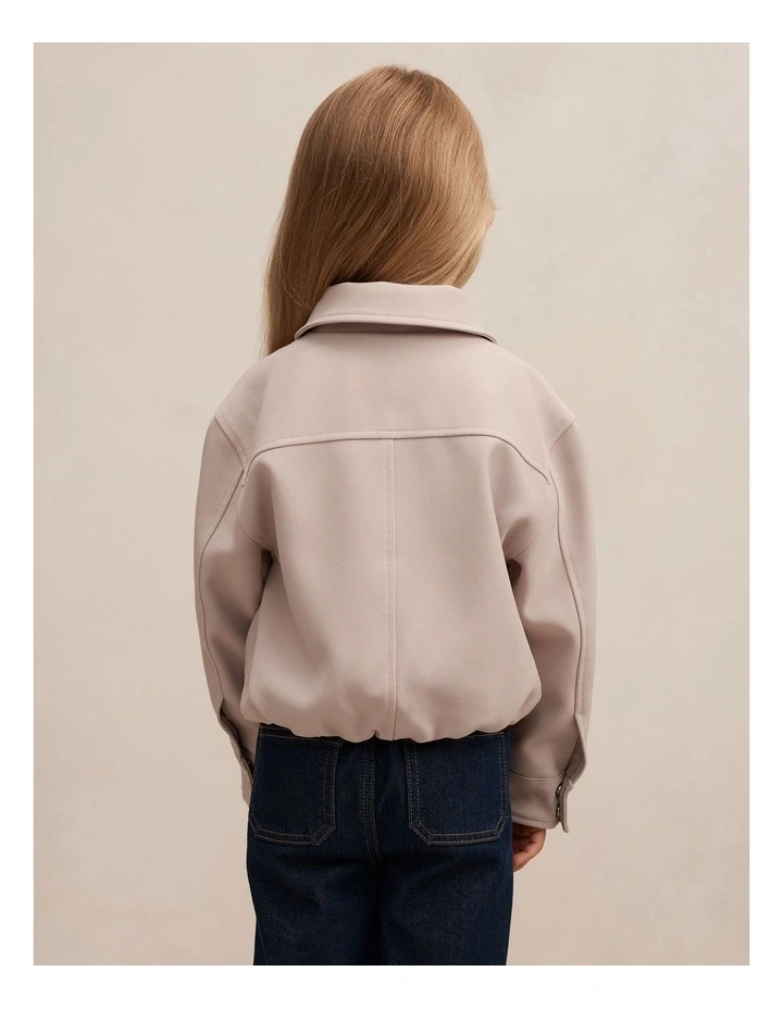 Alexia Top Collared Jacket in Beige image 2