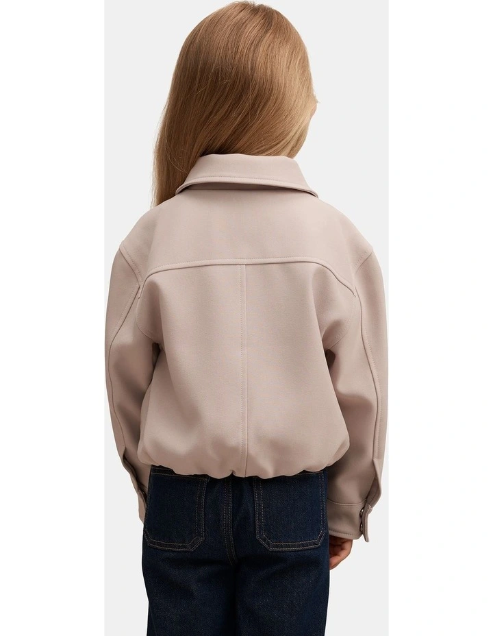 Alexia Girls Top Collared Jacket in Beige image 2