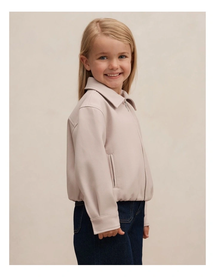 Alexia Top Collared Jacket in Beige image 3