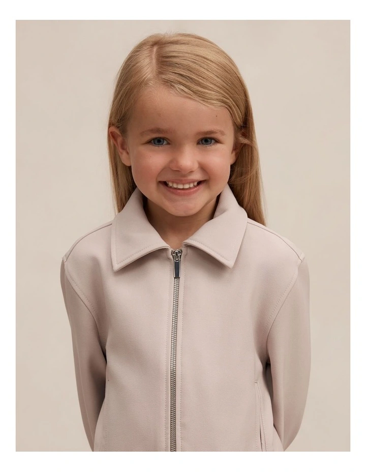 Alexia Top Collared Jacket in Beige image 4