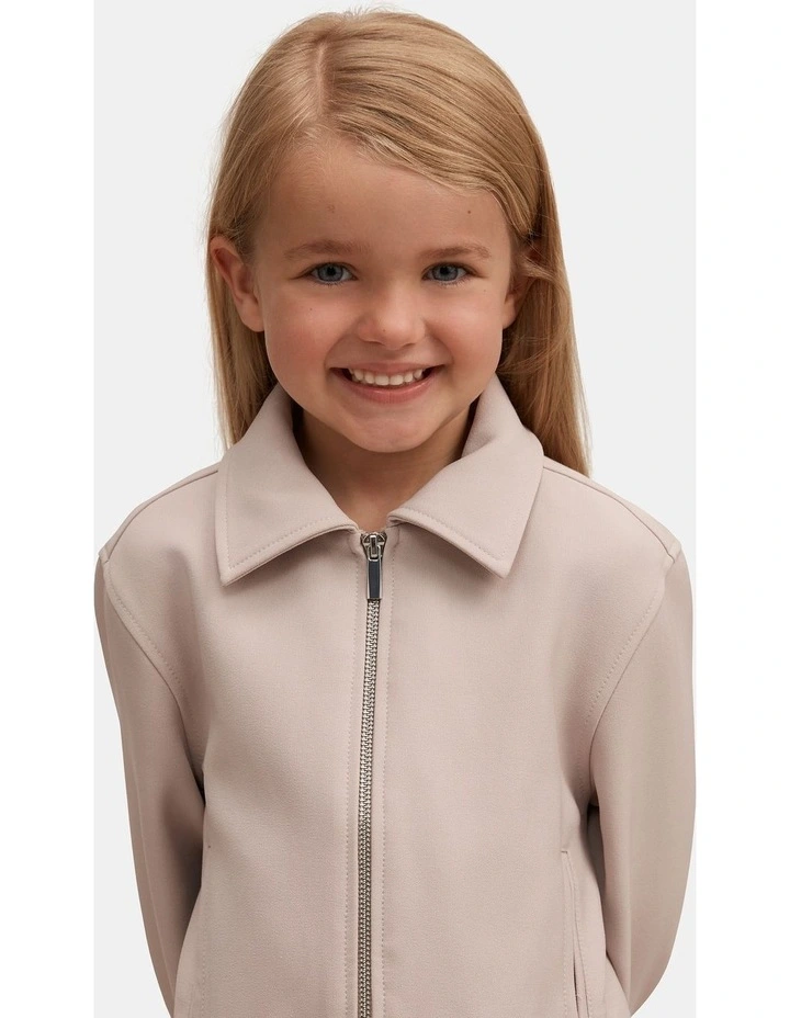 Alexia Girls Top Collared Jacket in Beige image 4