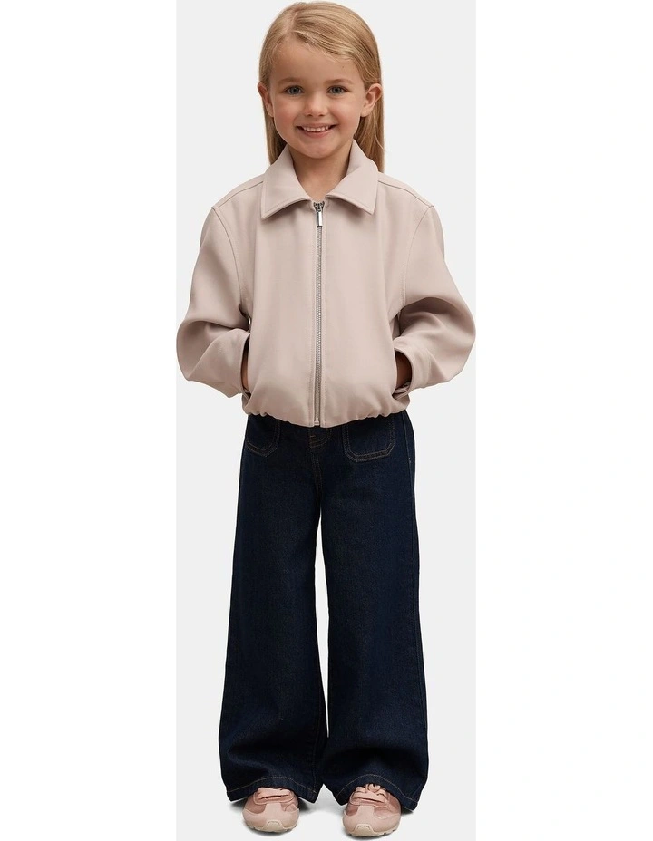 Alexia Girls Top Collared Jacket in Beige image 5