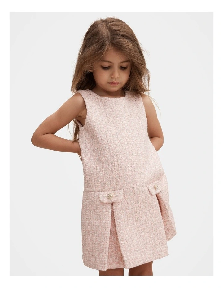 Audrey Tweed Shift Dress in Pink image 3