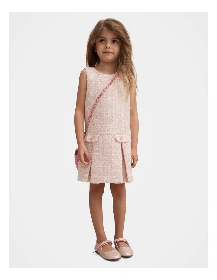 Audrey Tweed Shift Dress in Pink image 5