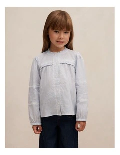 Elena Striped Blouse in Blue