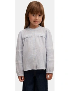 Elena Striped Blouse in Blue