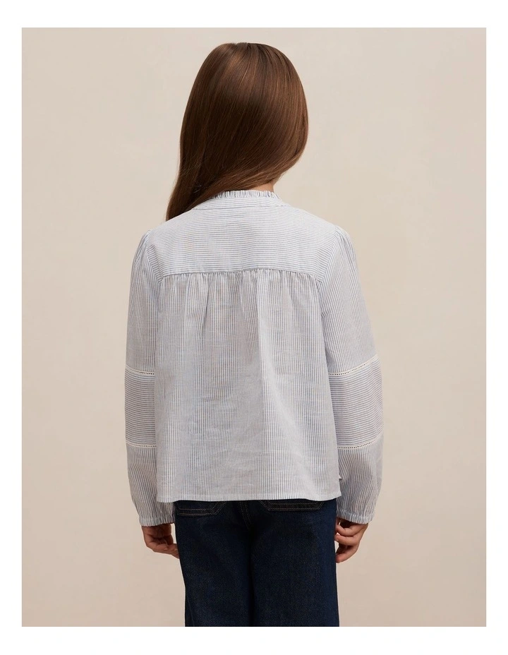 Elena Striped Blouse in Blue image 2