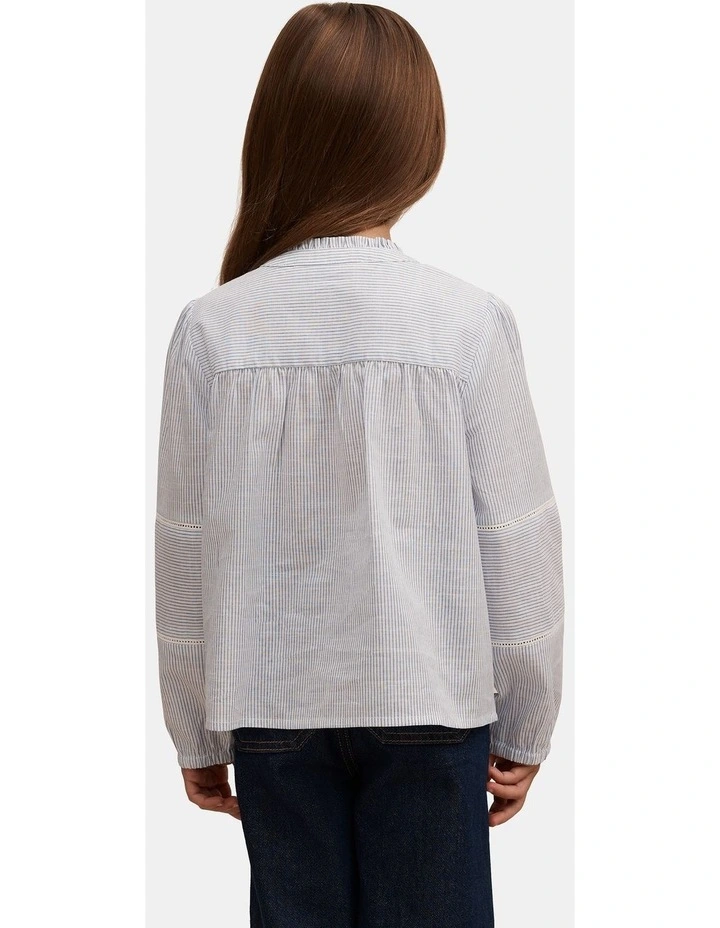 Elena Striped Blouse in Blue image 2