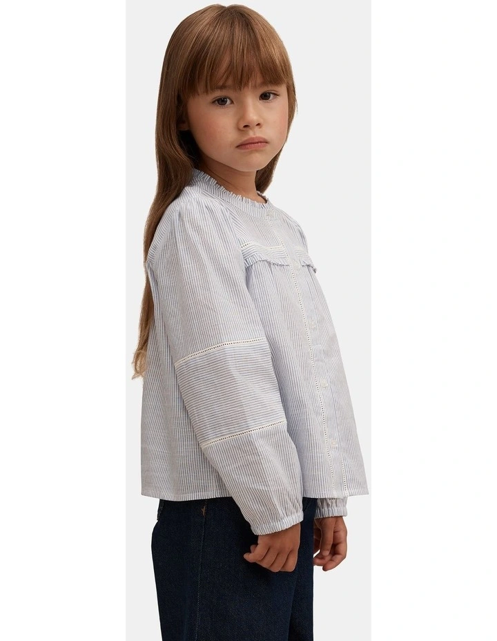 Elena Striped Blouse in Blue image 3