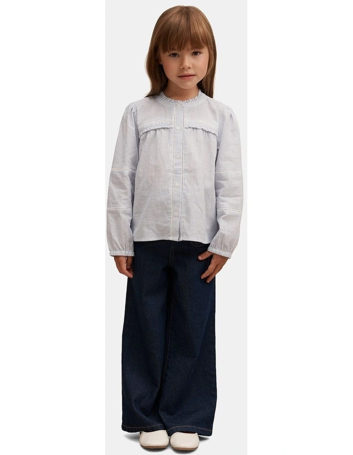 Elena Striped Blouse in Blue image 5