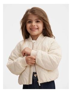 Alexa Girls Quilted Jacket in Cream